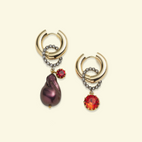 Palermo earrings Petrol + Red
