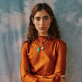 Collier des Amants (Grenouille verte + Strass)