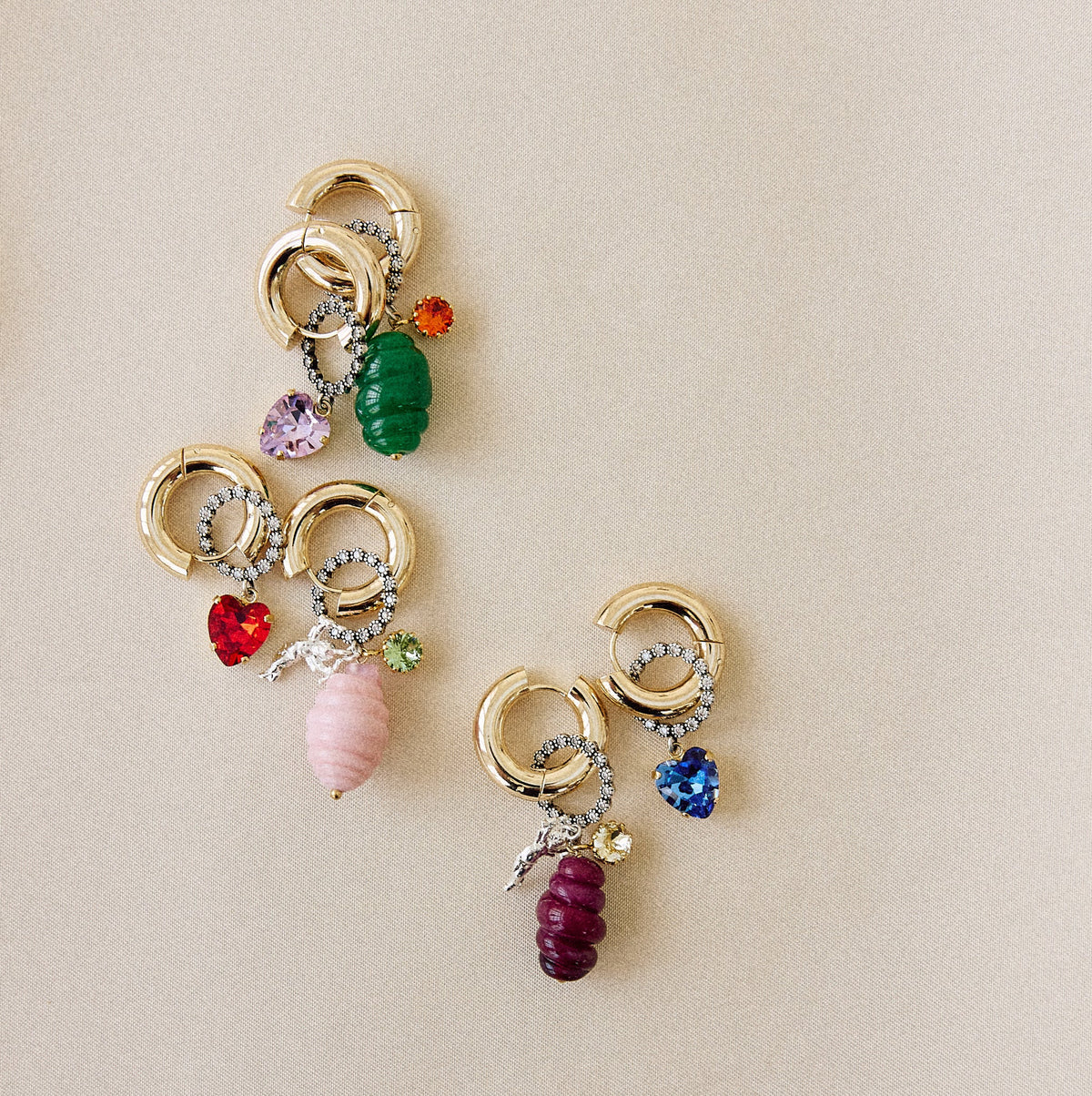 Vintage Palermo earrings in Burgundy