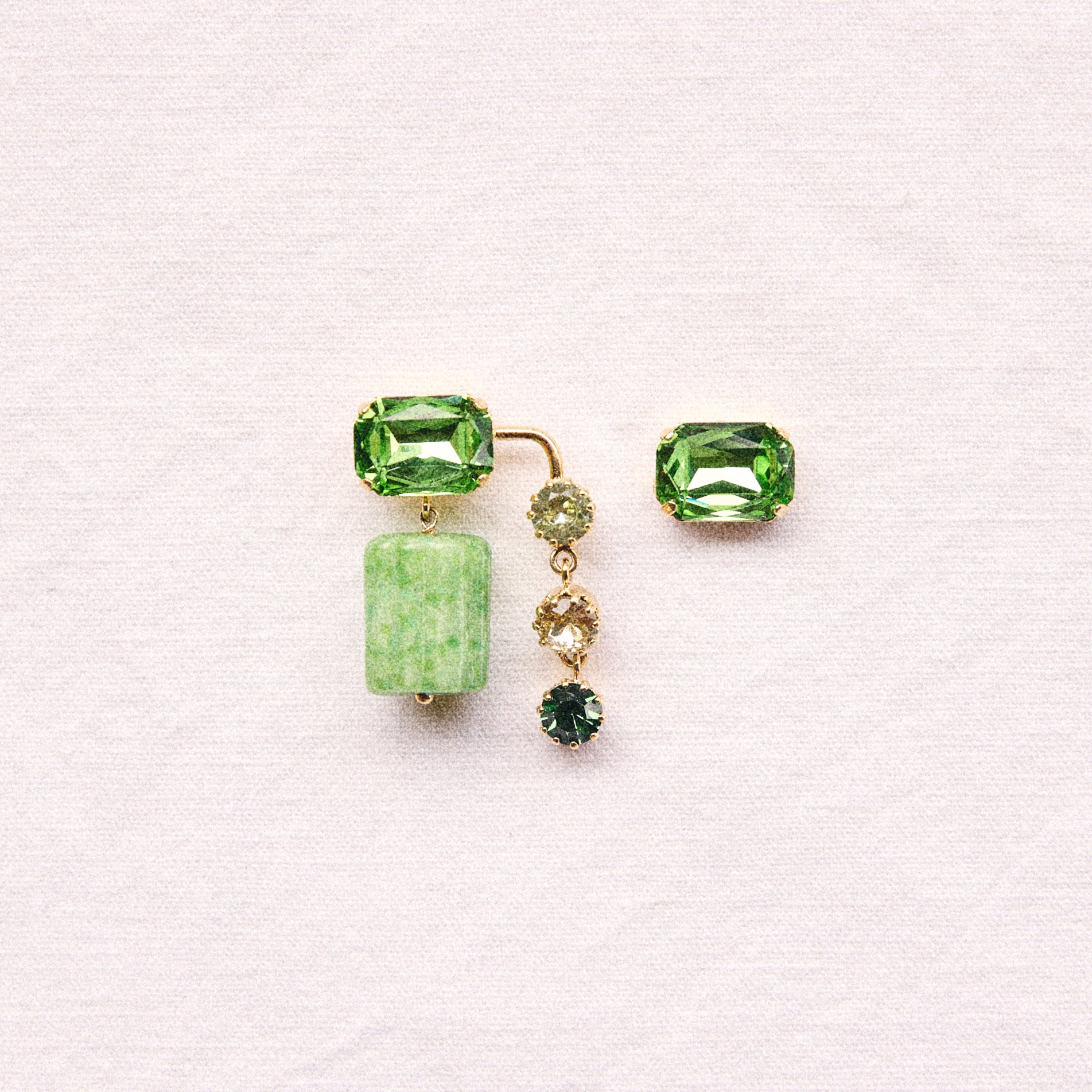 Boucle d'oreille Aglaé Pistache