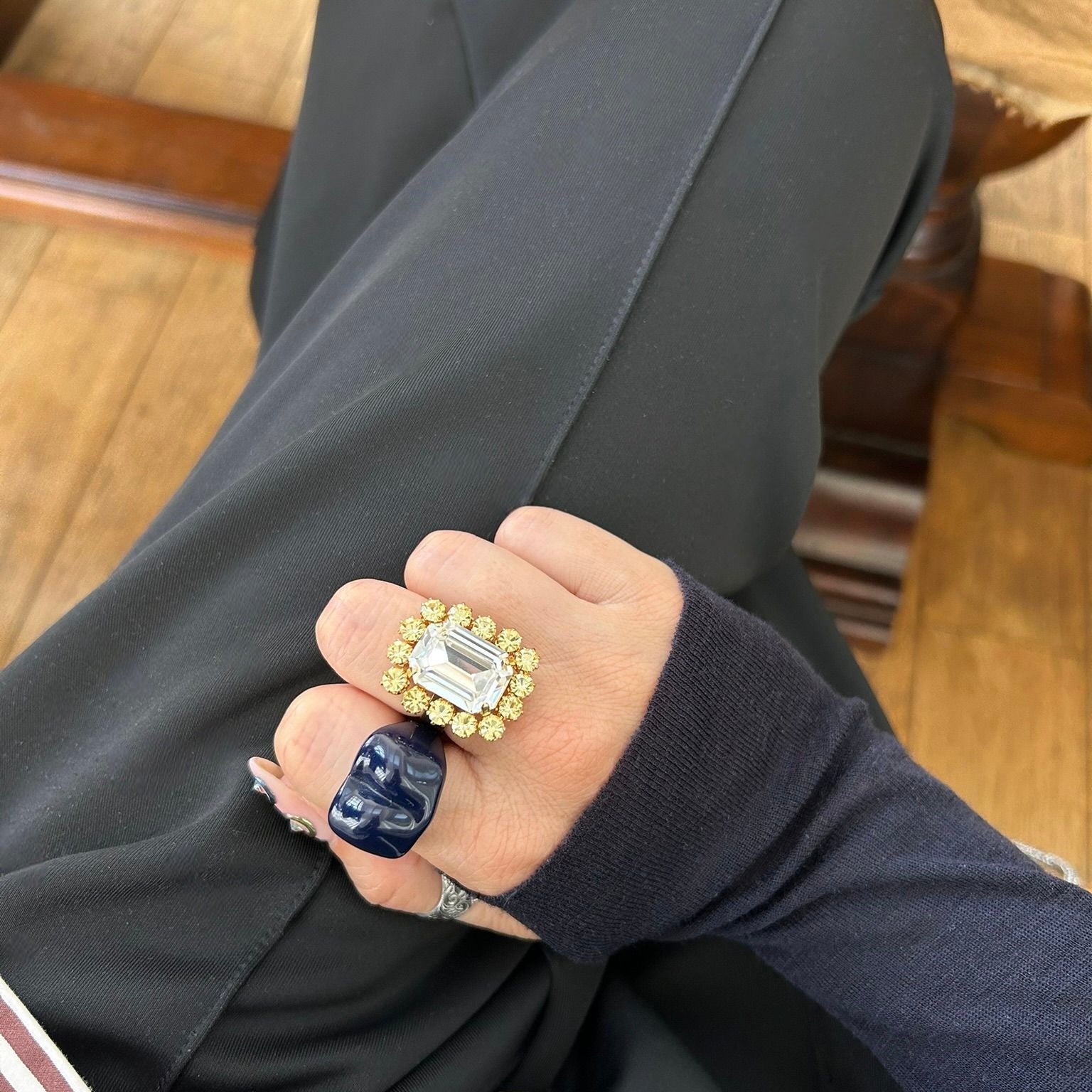 Bagues avec diamant solitaire en or jaune Bagues avec diamant solitaire en or jaune