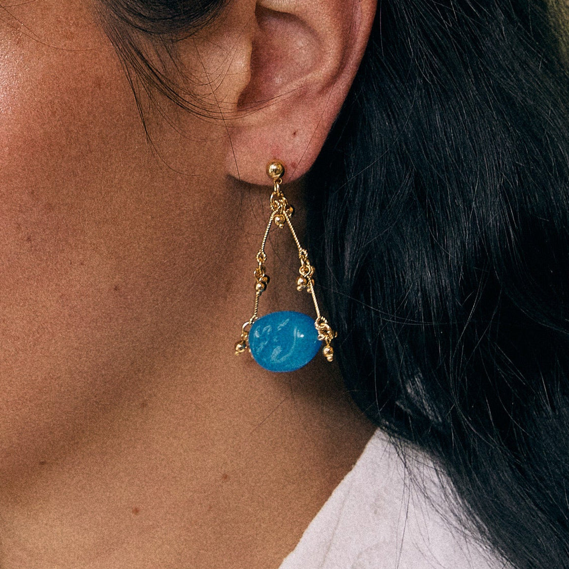 Gallipoli earrings in Azure/Strass