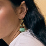 Boucles d'oreilles Gallipoli Pistache Strass