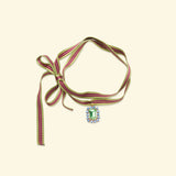 Rebecca necklace Olive ribbon