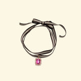 Rebecca necklace Mulberry ribbon