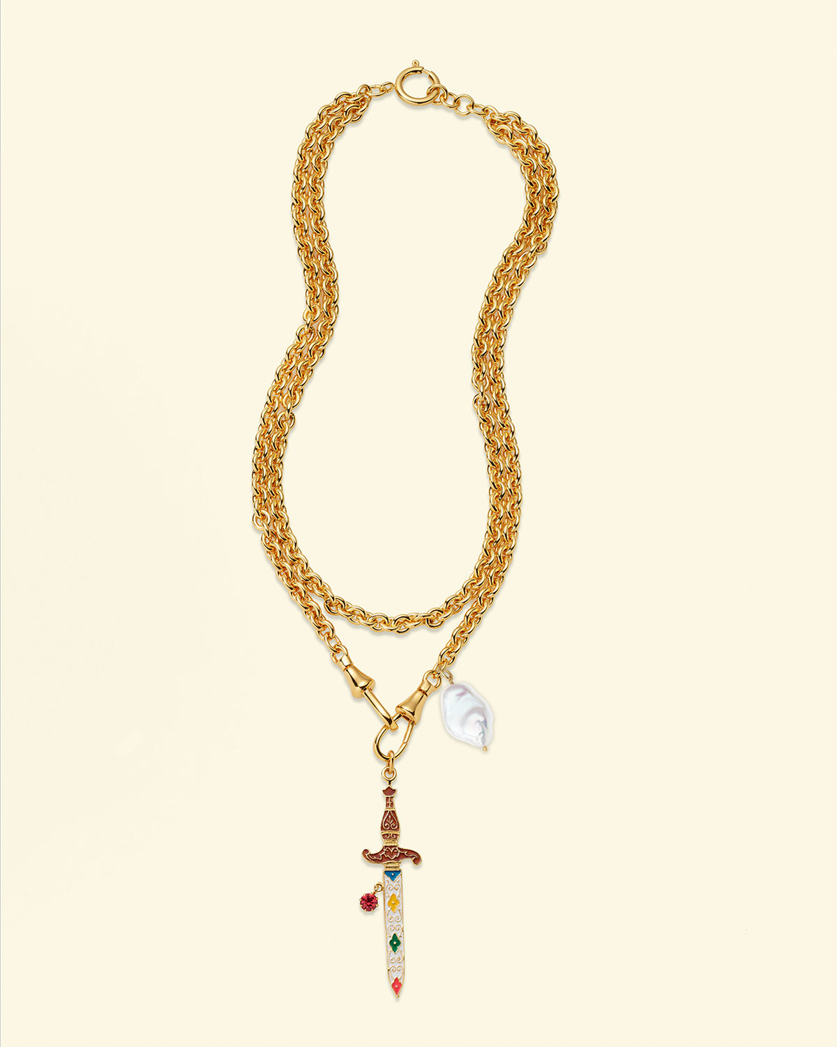 Lovers necklace with Sword/Pearl