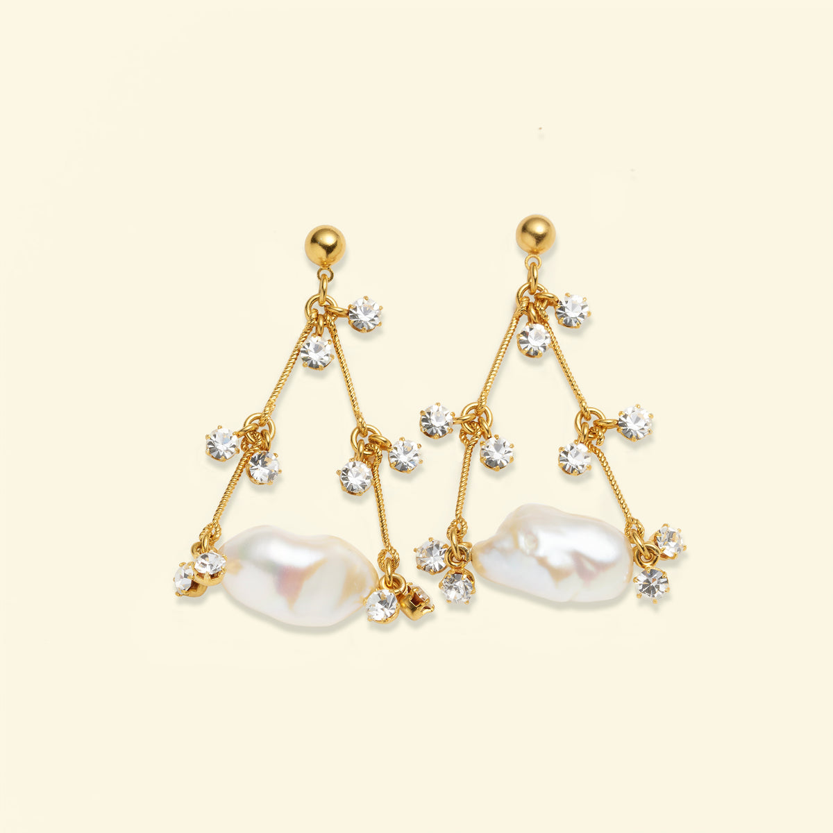 Boucles d'oreilles Gallipoli en Perle/Strass