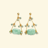 Boucles d'oreilles Gallipoli Pistache Strass