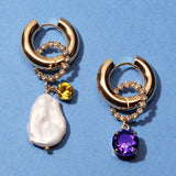 Palermo earrings Purple + Lime