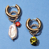 Palermo earrings Green + Orange