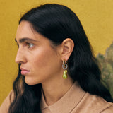 Palermo earrings Chartreuse + Grey