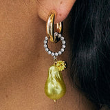 Palermo earrings Chartreuse + Grey