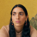 Palermo earrings Petrol + Red