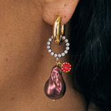 Palermo earrings Petrol + Red