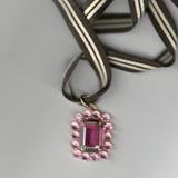 Rebecca necklace Mulberry ribbon