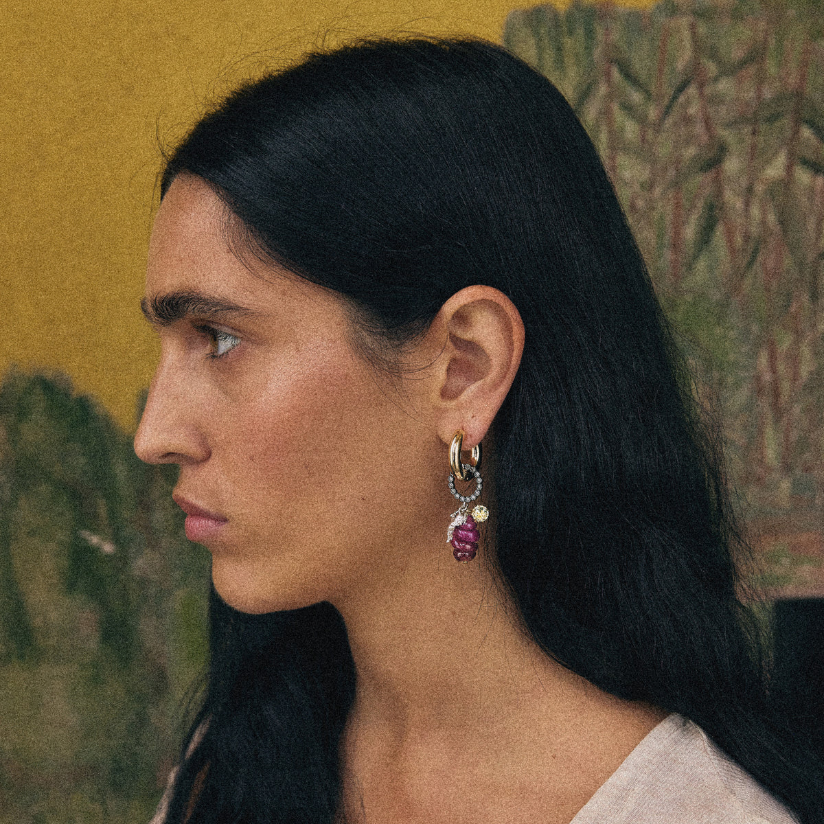 Vintage Palermo earrings in Burgundy